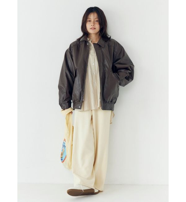 Ungrid「ポケットデザインフェイクレザーブルゾン」|ブルゾン・スタジャン|