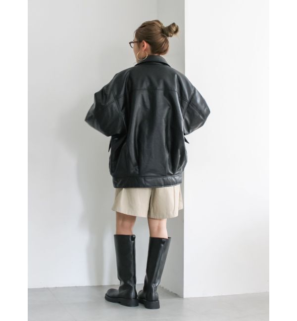 Ungrid「ポケットデザインフェイクレザーブルゾン」|ブルゾン・スタジャン|