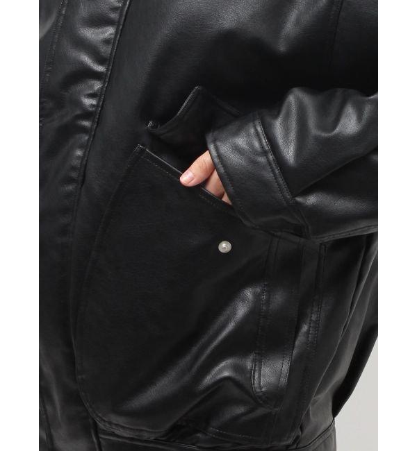 Ungrid「ポケットデザインフェイクレザーブルゾン」|ブルゾン・スタジャン|