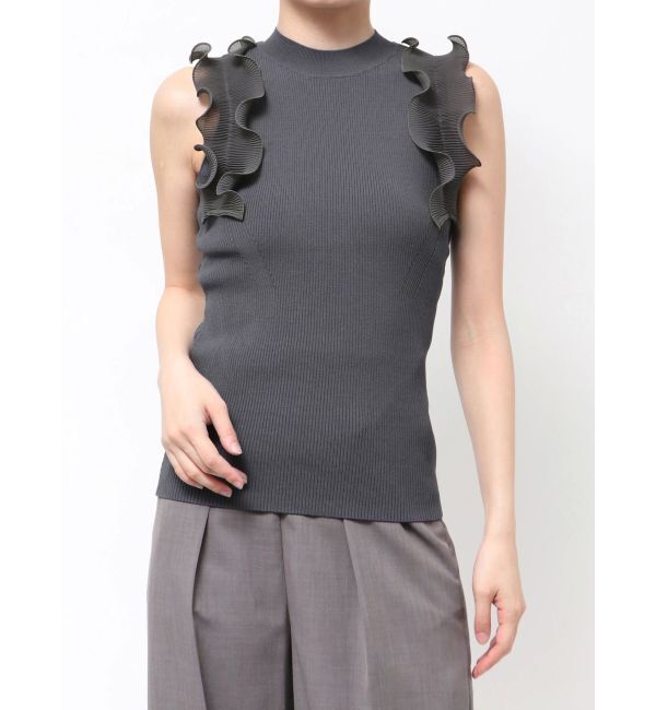 LAGUNAMOON「プリーツフリルニットプルオーバー」|ニット・セーター|