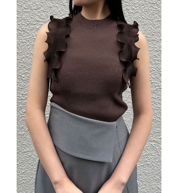 LAGUNAMOON「プリーツフリルニットプルオーバー」|ニット・セーター|