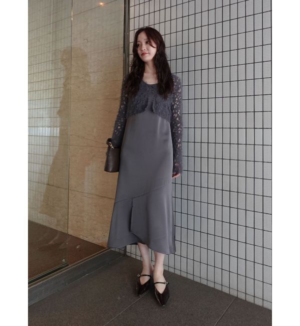 LAGUNAMOON「シャギーニットカーデセットキャミワンピース」|ワンピース|