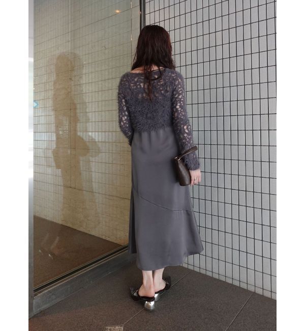 LAGUNAMOON「シャギーニットカーデセットキャミワンピース」|ワンピース|