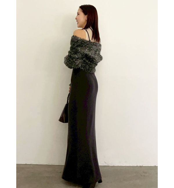 LAGUNAMOON「ラメフェザーカーデセットニットワンピース」|ワンピース|