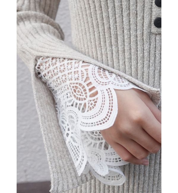 LAGUNAMOON「ラメブレンドレースカフスニットワンピース」|ワンピース|