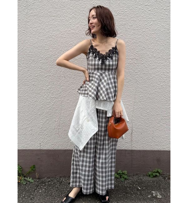 LAGUNAMOON「タイルパターンレースダブルジャケット」|テーラードジャケット|