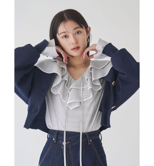LAGUNAMOON「ラッフルパイピングブラウス」|シャツ・ブラウス|