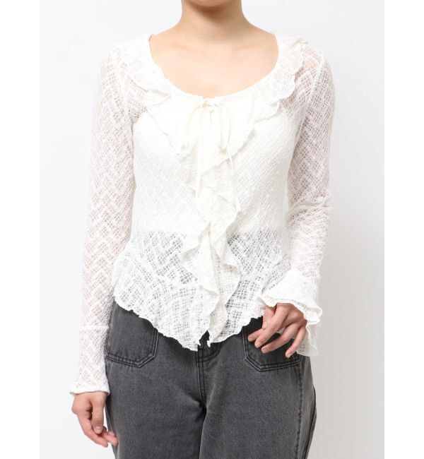 LAGUNAMOON「レースフリルデザインシャツ」|シャツ・ブラウス|