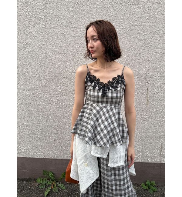 LAGUNAMOON「レースネックペプラムキャミソール」|キャミソール|