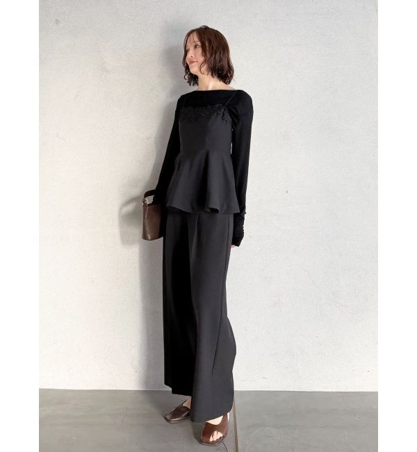 LAGUNAMOON「レースネックペプラムキャミソール」|キャミソール|