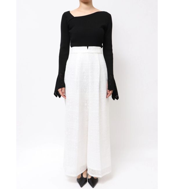 LAGUNAMOON「タイルパターンレースワイドパンツ」|その他|