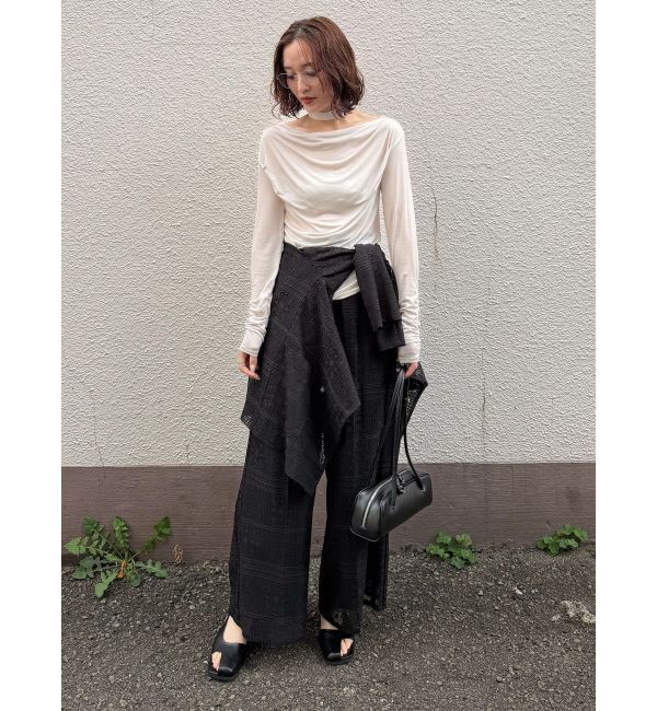 LAGUNAMOON「タイルパターンレースワイドパンツ」|その他|