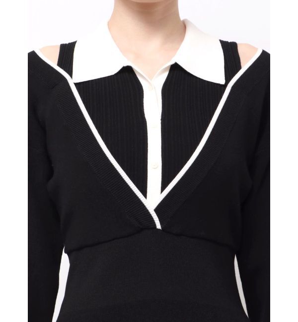 LAGUNAMOON「ラインディティールナローニットワンピース」|ワンピース|