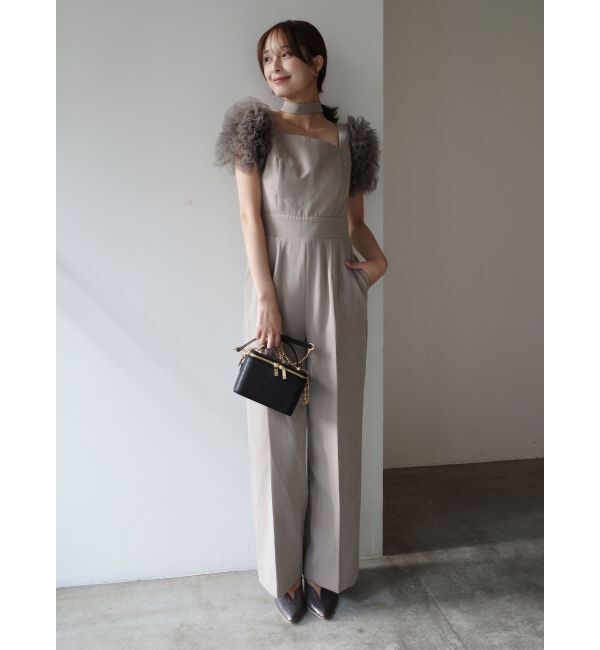 LAGUNAMOON「【ソンイさんコラボ】LADYチュールショルダーパンツドレス」|ドレス|