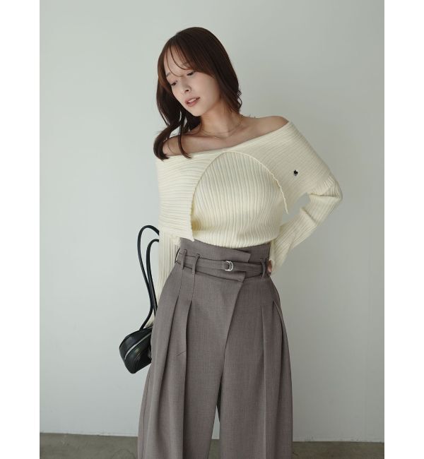 LAGUNAMOON「アシメデザインベルトタックパンツ」|その他|