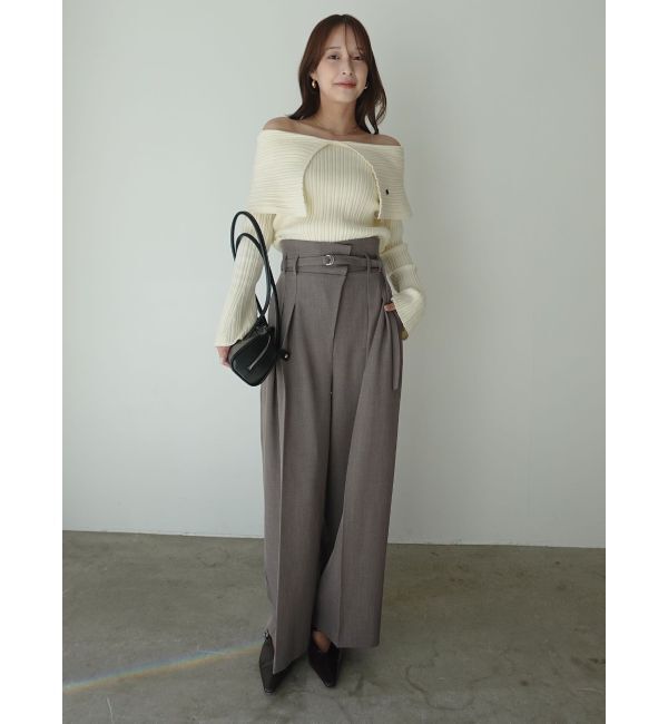 LAGUNAMOON「アシメデザインベルトタックパンツ」|その他|