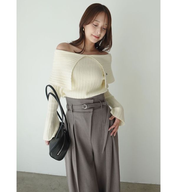LAGUNAMOON「アシメデザインベルトタックパンツ」|その他|