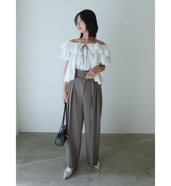 LAGUNAMOON「アシメデザインベルトタックパンツ」|その他|
