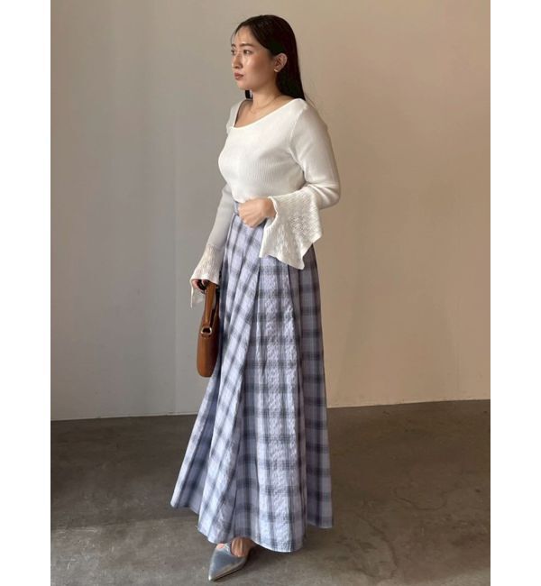 LAGUNAMOON「シアーパターンカフスリブニットプルオーバー」|ニット・セーター|