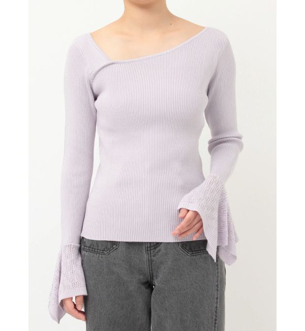 LAGUNAMOON「シアーパターンカフスリブニットプルオーバー」|ニット・セーター|