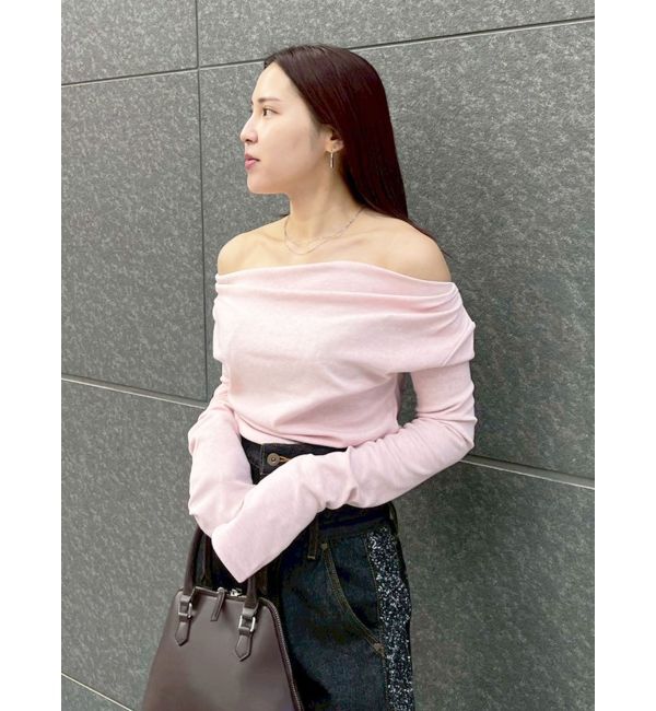 LAGUNAMOON「オフショルドレープ2WAYトップス」|Tシャツ・カットソー|