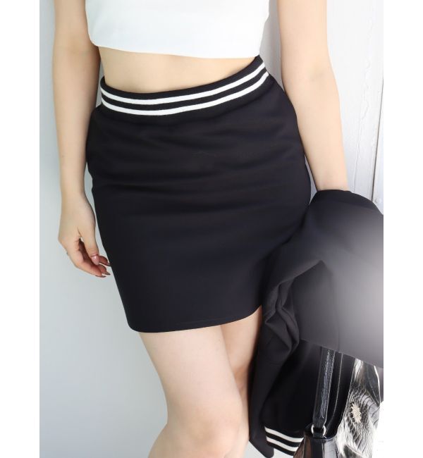 EVRIS「ウエストラインミニスカート【セットアップ着用可能】」|スカート|ブラック