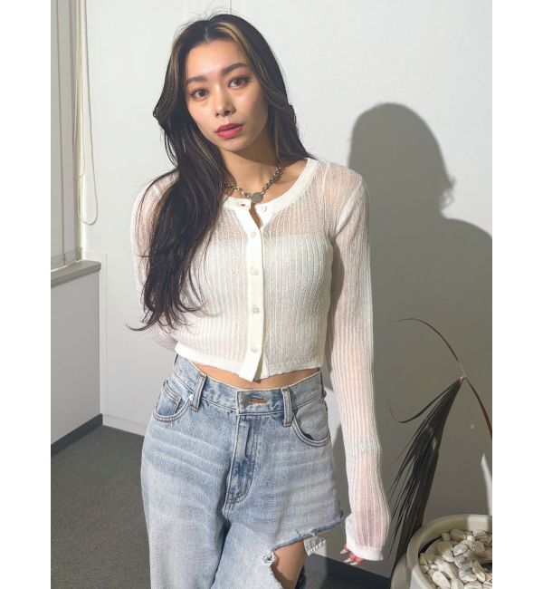 EVRIS「シアーアンサンブルニット」|ニット・セーター|ホワイト