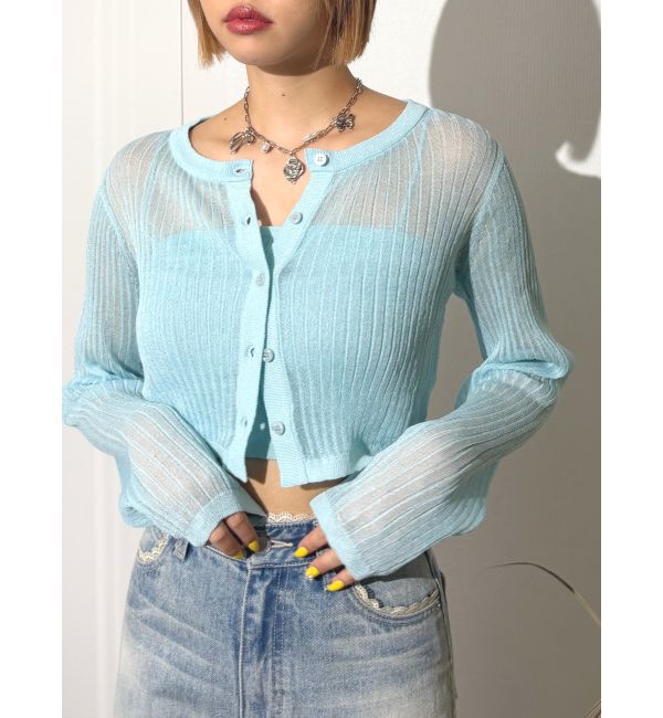 EVRIS「シアーアンサンブルニット」|ニット・セーター|ブルー