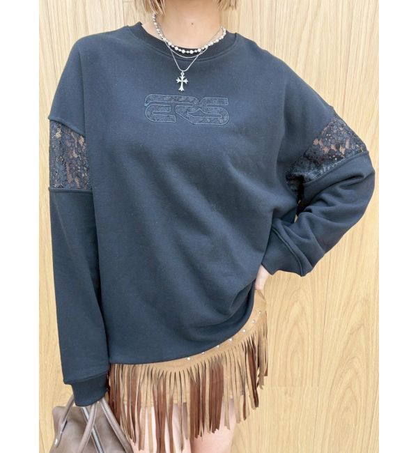 EVRIS「レースEmbroideryスウェットトップス」|スウェット・ジャージ|