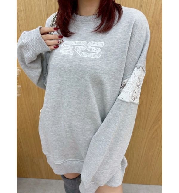 EVRIS「レースEmbroideryスウェットトップス」|スウェット・ジャージ|