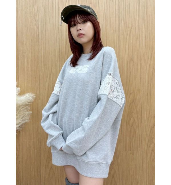 EVRIS「レースEmbroideryスウェットトップス」|スウェット・ジャージ|