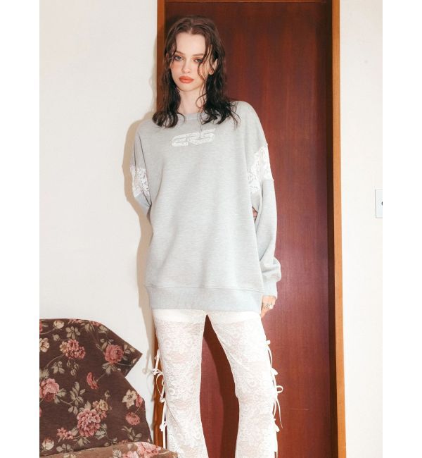 EVRIS「レースEmbroideryスウェットトップス」|スウェット・ジャージ|