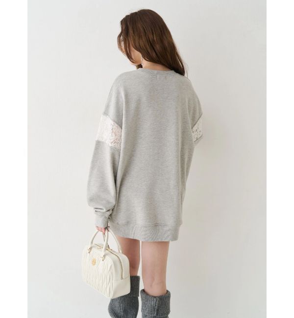 EVRIS「レースEmbroideryスウェットトップス」|スウェット・ジャージ|