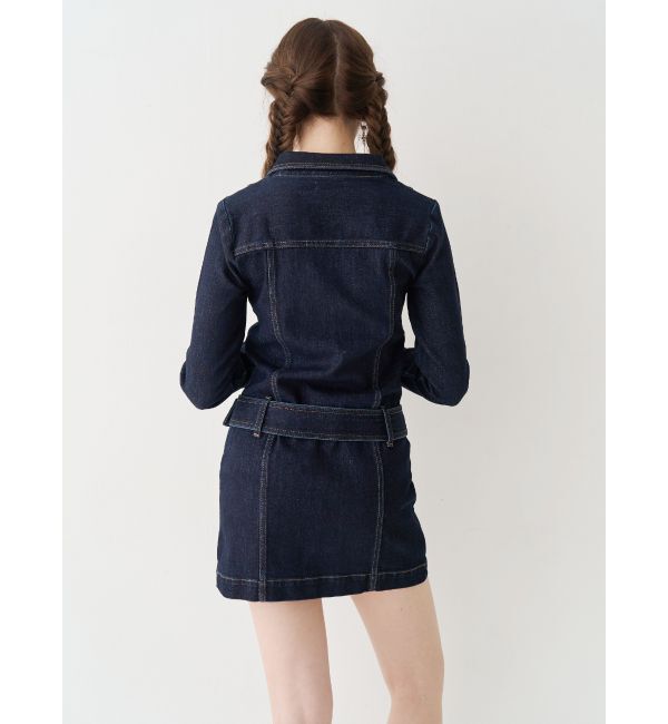 EVRIS「ストレッチデニムシャツミニワンピース」|ワンピース|