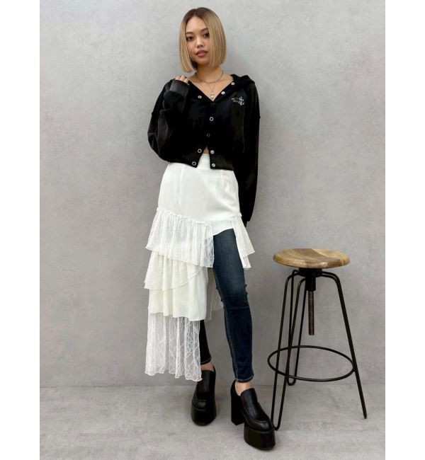 EVRIS「ワイドベルトハイウエストスキニーデニムパンツ」|デニム|