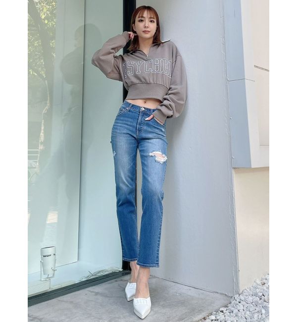 GYDA「M/Wダメージストレートデニムパンツ」|デニム|