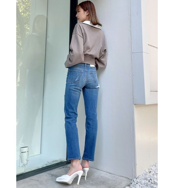 GYDA「M/Wダメージストレートデニムパンツ」|デニム|