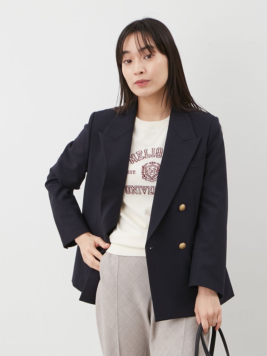 Mila Owen「金釦ダブルブレストブレザー」|テーラードジャケット|