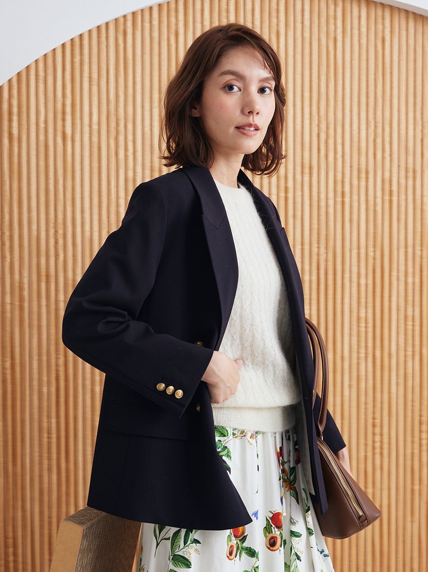 Mila Owen「金釦ダブルブレストブレザー」|テーラードジャケット|