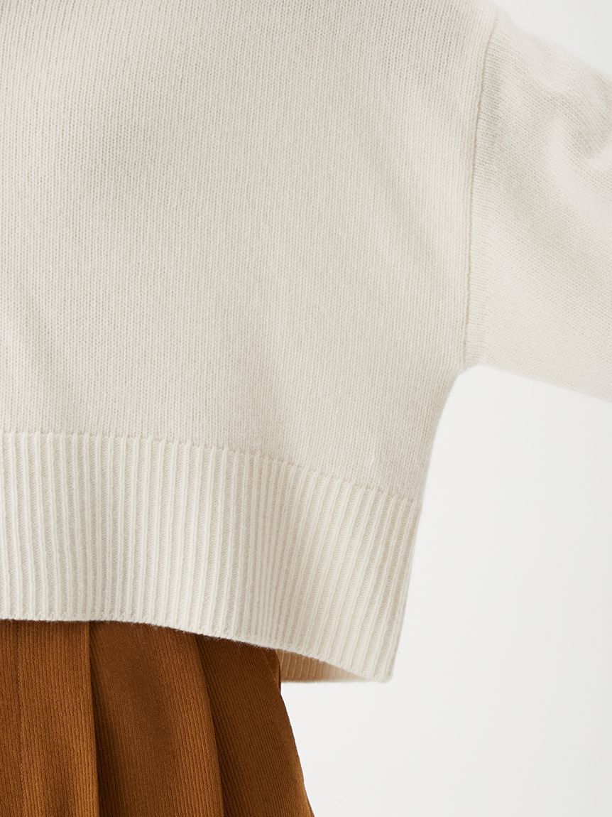 Mila Owen「ウールカシミヤ衿付きVネックニット」|ニット・セーター|