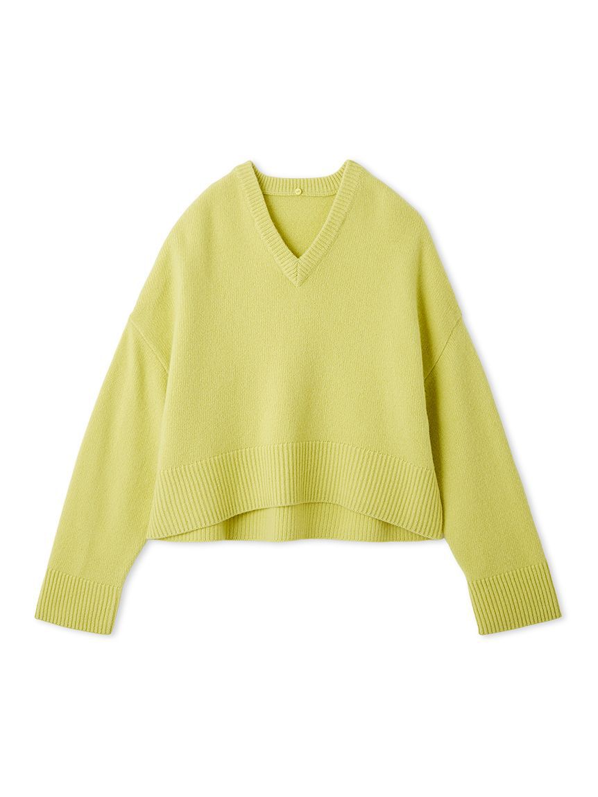 Mila Owen「ウールカシミヤ衿付きVネックニット」|ニット・セーター|