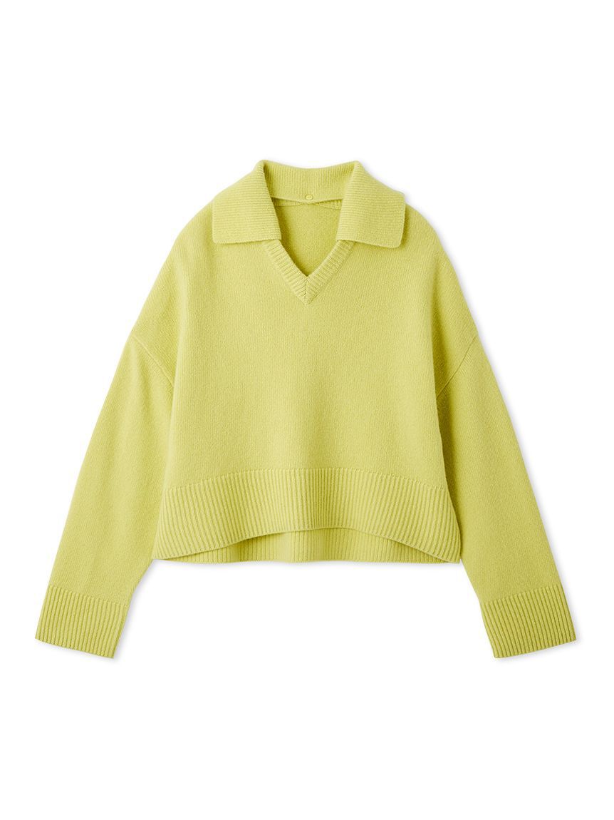 Mila Owen「ウールカシミヤ衿付きVネックニット」|ニット・セーター|