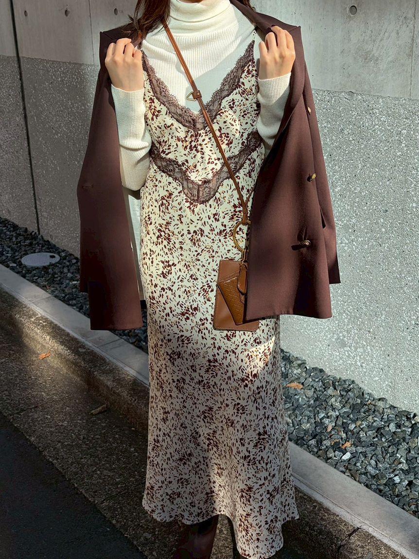 Mila Owen「ニュアンスプリントレースキャミワンピース」|ワンピース|