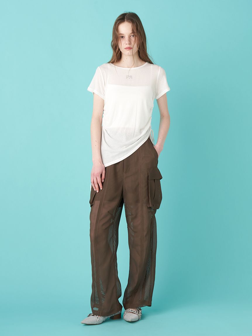 FURFUR「【WEB限定カラー】クリスタルロゴアシンメトリーTシャツ」|Tシャツ・カットソー|