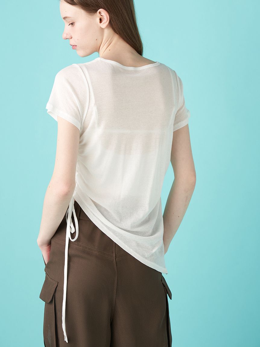 FURFUR「【WEB限定カラー】クリスタルロゴアシンメトリーTシャツ」|Tシャツ・カットソー|