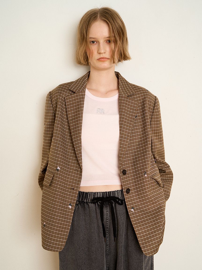 FURFUR「【限定カラー】ローズ刺繍テーラードジャケット」|テーラードジャケット|