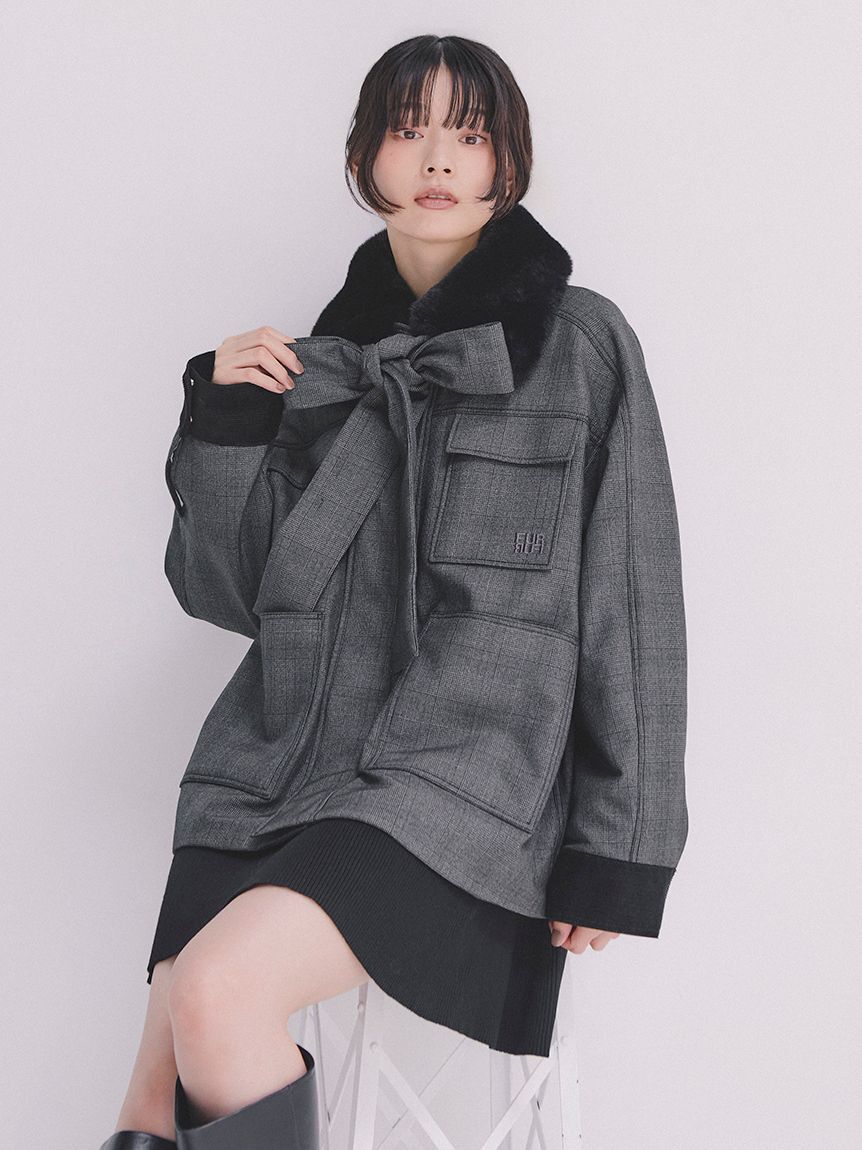 FURFUR「パデットボウタイワークブルゾン」|ブルゾン・スタジャン|