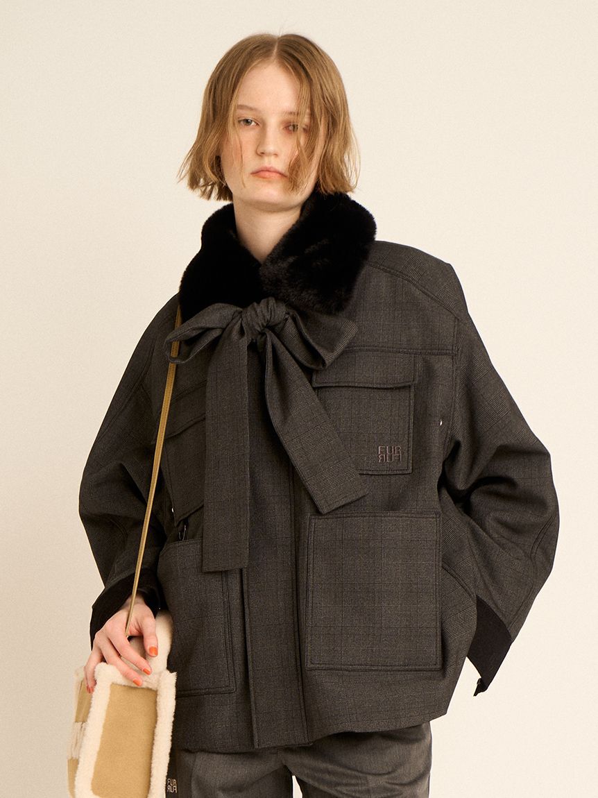 FURFUR「パデットボウタイワークブルゾン」|ブルゾン・スタジャン|