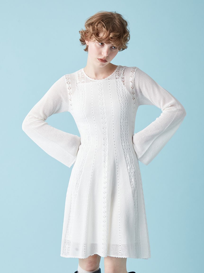 FURFUR「透かし編みニットワンピース」|ワンピース|