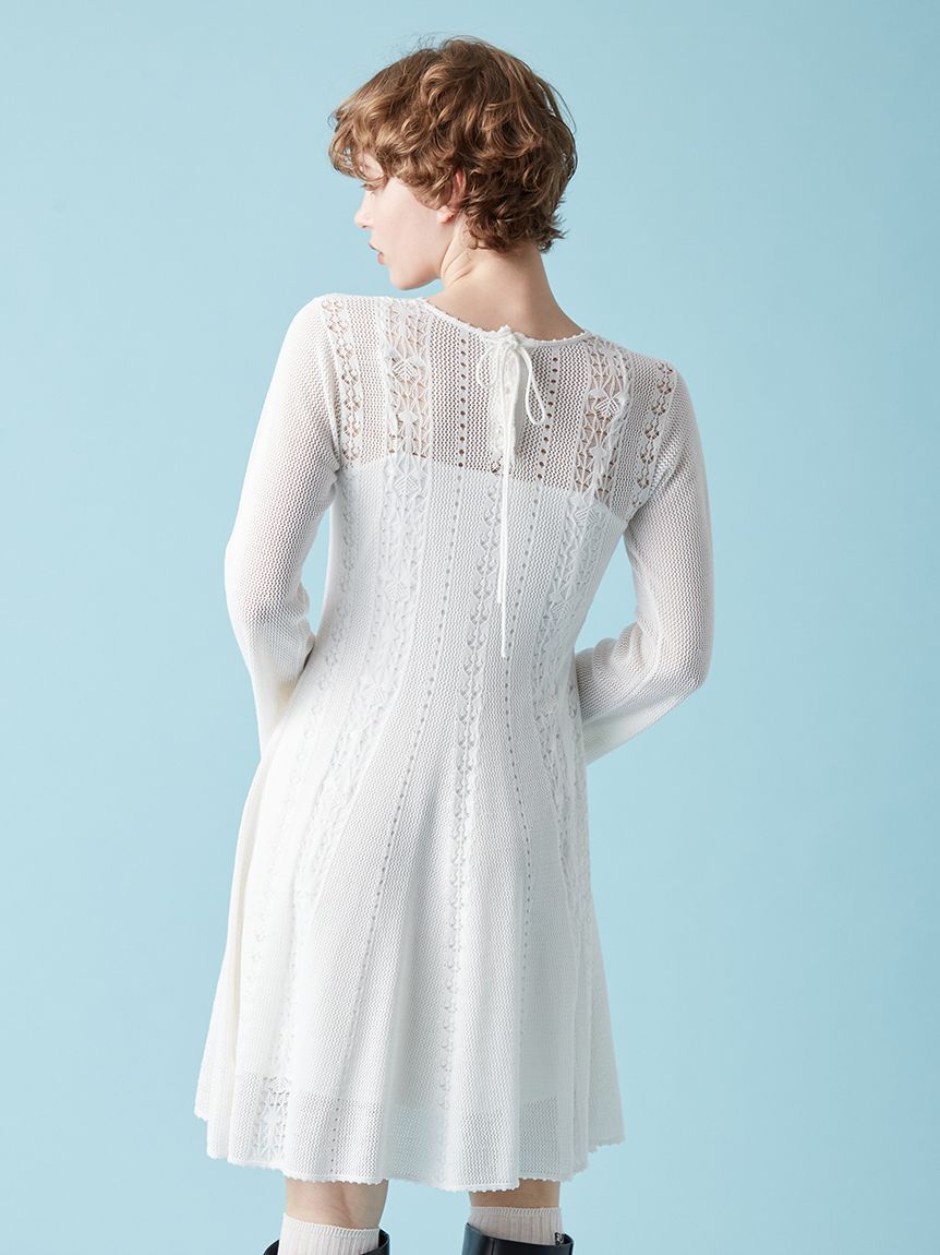 FURFUR「透かし編みニットワンピース」|ワンピース|